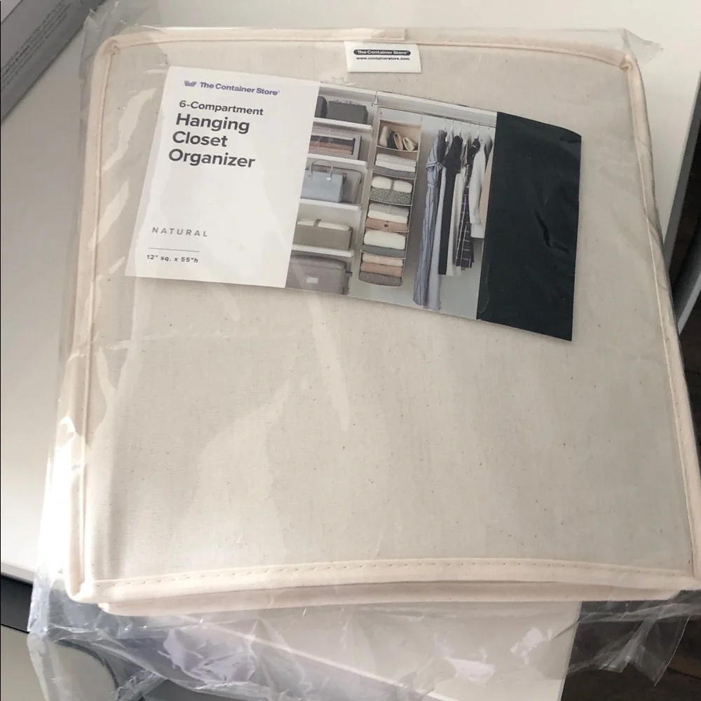 The Container Store - Cream, Metal Hanging 6-Shelf Closet Organizer, Collapsible